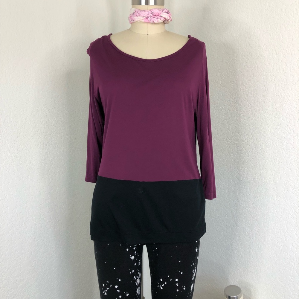 Dries Van Noten Color Block Boat Scoop Neck Tee 3/